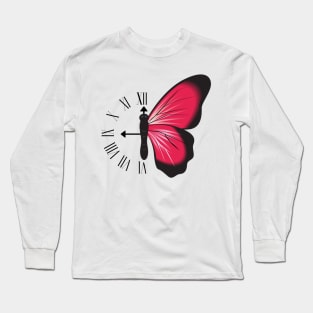 Butterfly clock art Long Sleeve T-Shirt